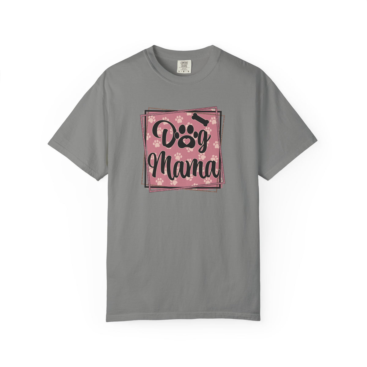 Dog Mama T-Shirt — Pink Paw Print Pet Mom Tee